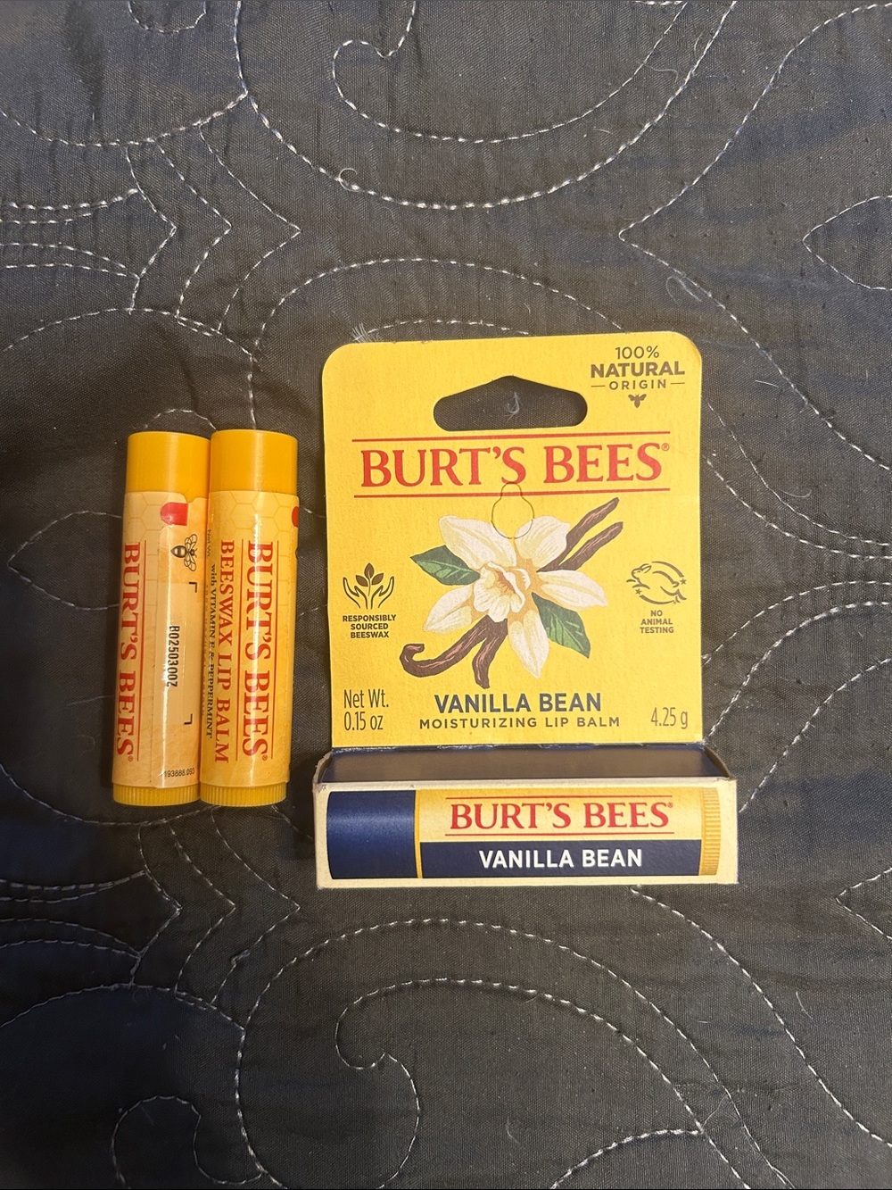 Burt's Bees Vanilla Bean Lip Balm Trio - Yellow